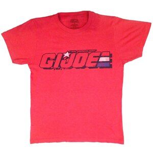 G.I. JOE Mens T-Shirt Small Red Crew Neck Cotton Polyester Blend Boy's XL 14/16